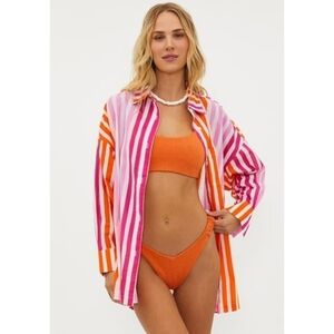 NWOT Beach Riot Alexa 100% Cotton Swim Cover in Sunset Stripe Size L/XL